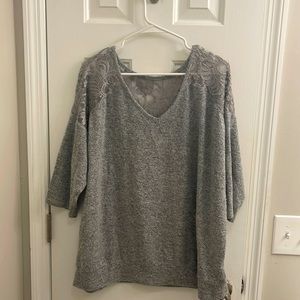 Grey lace sweater